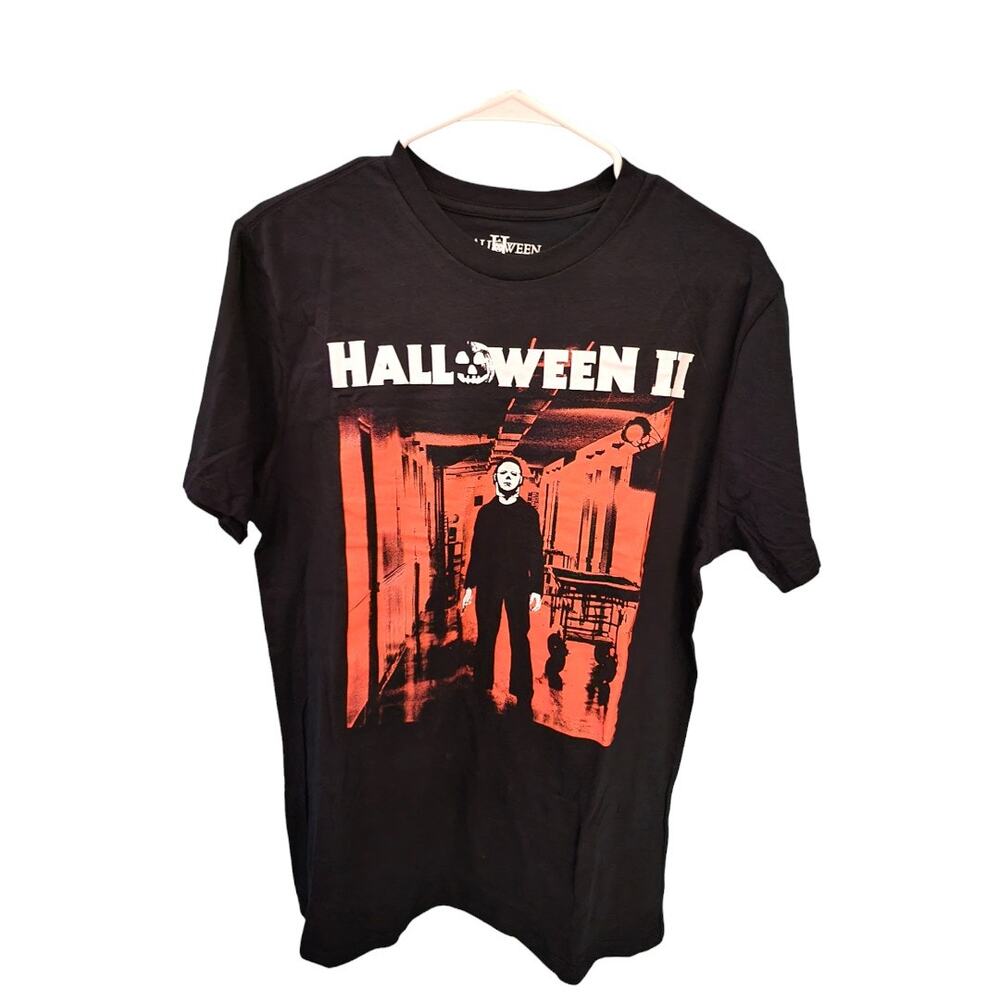 NEW Halloween II Michael Myers Horror Movie Graphic T-Shirt Black Men's Large